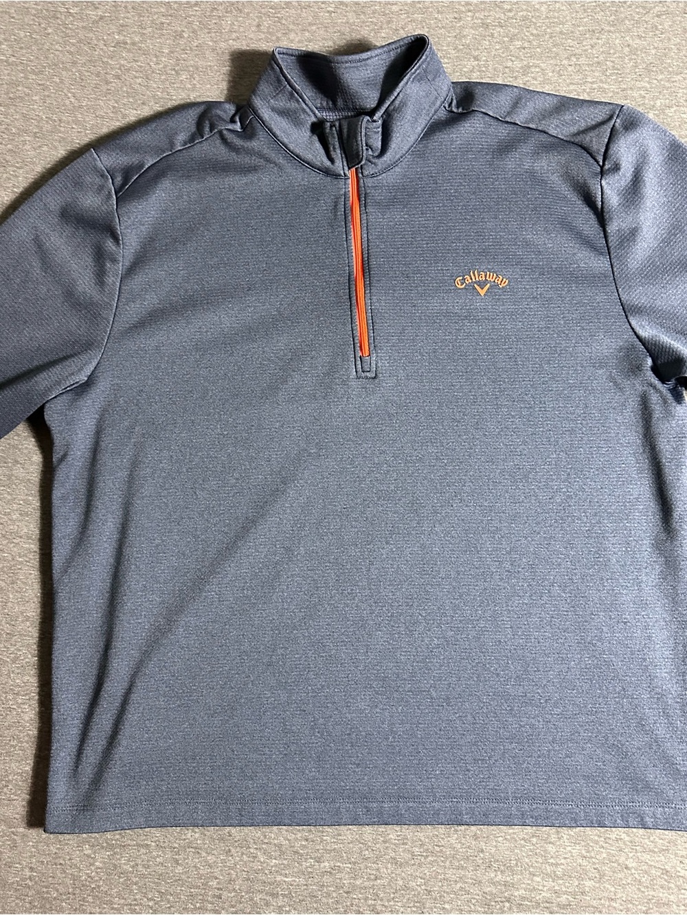 Callaway Men's Gray Half-Zip Sweater with Orange Zipper
